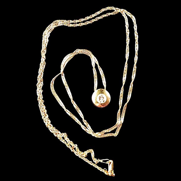 **SOLD**  14K Gold Diamond Necklace Pendant with Chain -  FREE AUTHENTICATION - Picture 3 of 4